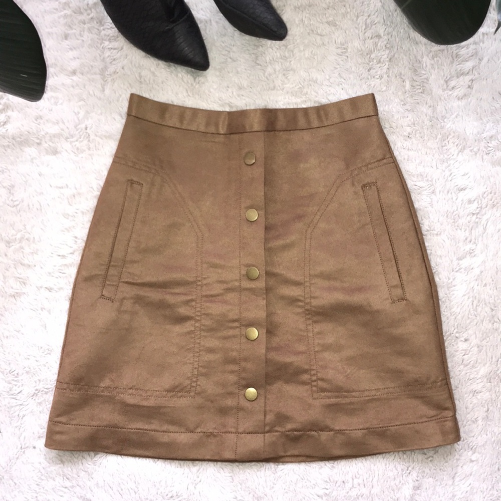 Brown/ tan suede skirt